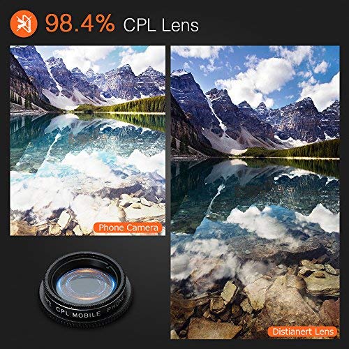 Cell Phone Camera Lens Kit,6 in 1 Universal 12x Zoom Telephoto Lens+0.62x Wide Angle &20x Macro Lenses+235° Fisheye Lens +Starburst Lens +CPL + Phone Holder + Tripod for iPhone X/8/7/6/6s plus Samsung Android & Most Smartphone