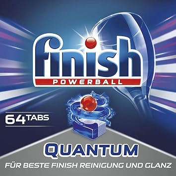 Finish Quantum Spülmaschinentabs, Geschirrspültabs für beste Finish Reinigung und Glanz, Geschirrspülmittel, Megapack, 64 Tab