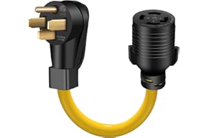 LAZMUMI Generator Transfer Switch Adapter Cord, 14-50P Male to L14-30R Female, 50 Amp to 4 Prong Generator Plug Adapter, Generator to House Adapter Cord, 50Amp STW 10 AWG(1.5FT)