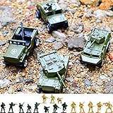 Fycooler Die-cast Military Vehicles,4 Pack Assorted Alloy Metal Army Vehicle Models Car Toys
