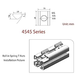 Amazing Screws M8 Roll in Spring T Nuts, 4545