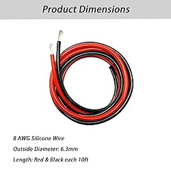 DONOKY 8 AWG Silicone Wire 20ft, Ultra Flexible 8