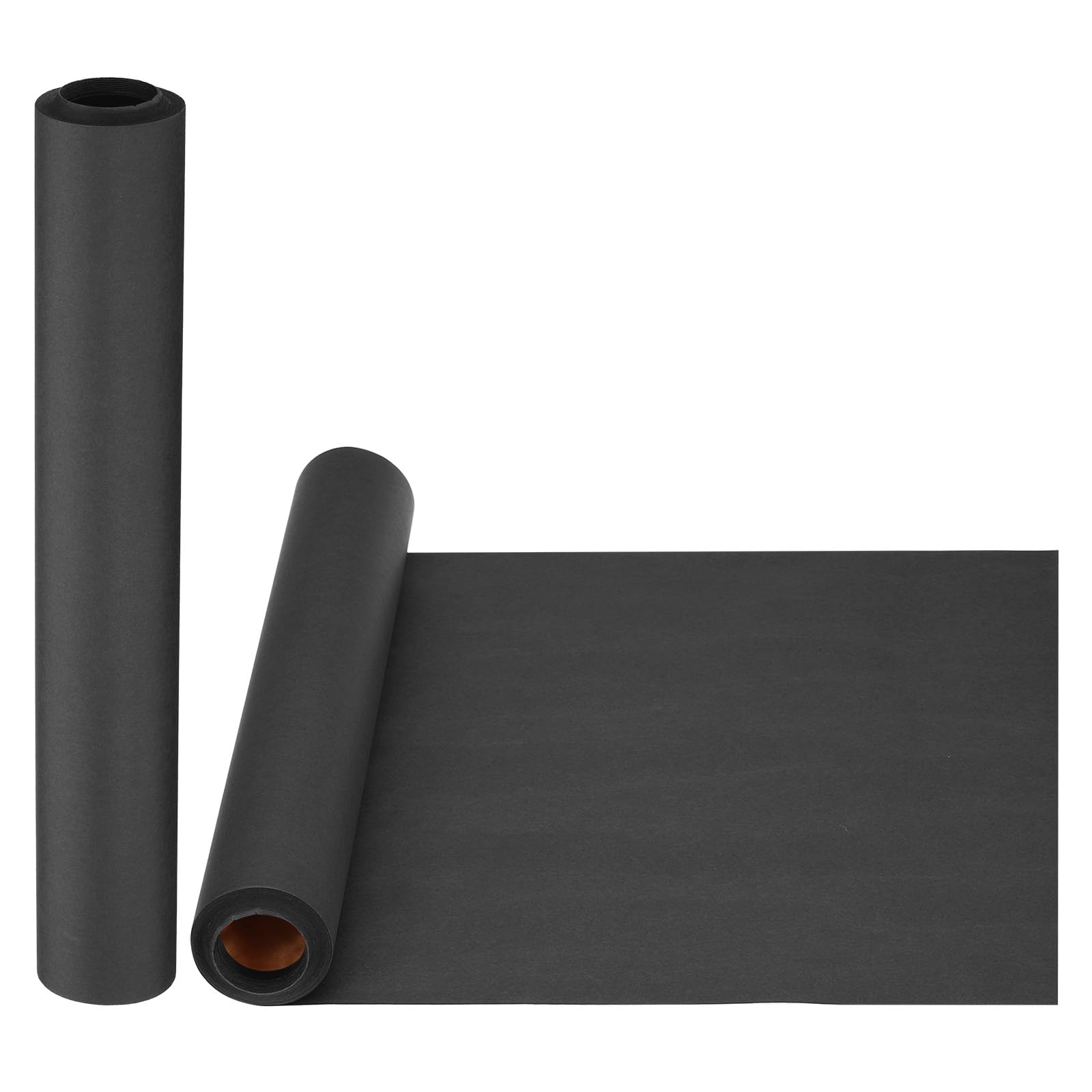PATIKIL Wrapping Paper, 2 Pack 15"x315"(26') Bulletin Board Paper Roll Kraft Paper Roll Construction 80GSM for Shipping Packing Gift Wrapping Craft Flower Bouquet Christmas, Black