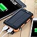 Solar Charger,F.DORLA 20000mAh Portable Outdoor Waterproof Mobile Power Bank,Camping External Backup Battery Pack Dual USB 5V 1A/2A Output 2 Led Light Flashlight with Compass for Tablet iPhone Android