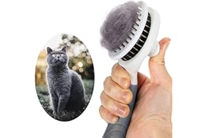 ITPLUS Cat Self Cleaning Slicker Brush, Pets Skin Friendly Grooming Brushes for Shedding Dogs Cats Hair Easy to Remove Loose Undercoat with Long or Short Hairs Pet Massage Tool All Hair Type - UPGRADED