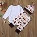 LNGRY Newborn Infant Baby Girl Boy Letter Romper +Pants+Hat Thanksgiving Outfits (12-18 Months, White)