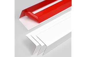 Jiekayi 4PCS 45" White Metal Corner Protectors, Aluminum Self Adhesive Corner Guards, Metal Wall Edge Protector Strip, Furnit