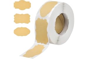 500pcs Kraft Labels Stickers, Self-Adhesive Blank Stickers, Natural Kraft Tag Label, Jam Labels Stickers, All-Purpose Labels 