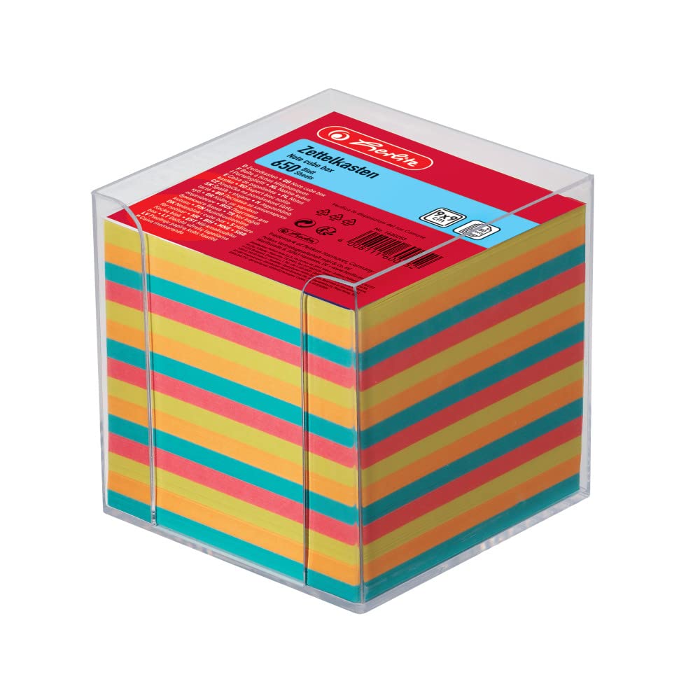 Herlitz Big 9 Box 650 Sheet Transparent Cube Note Box