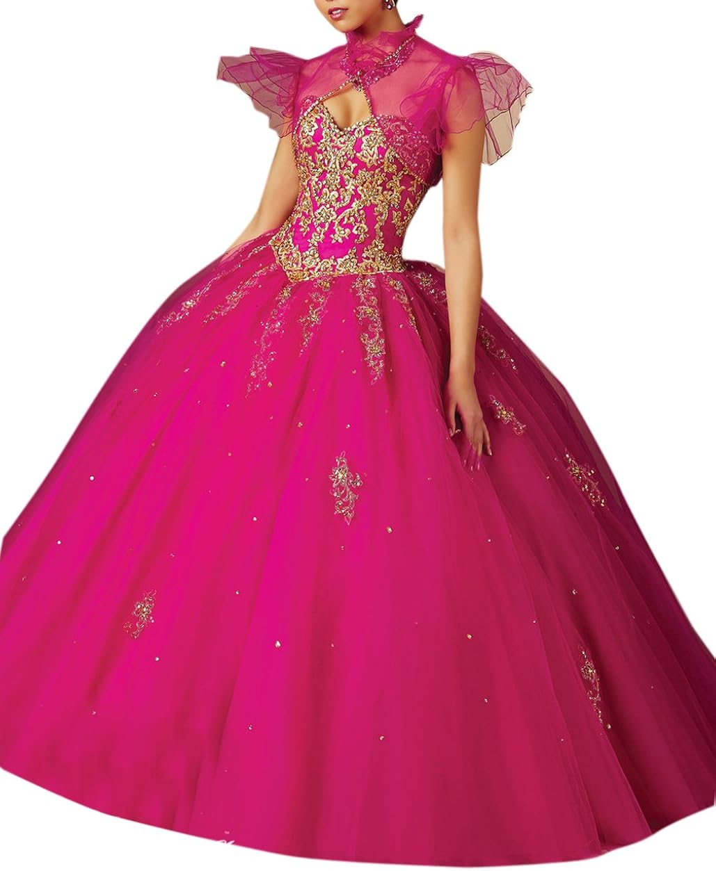 magenta ball gown