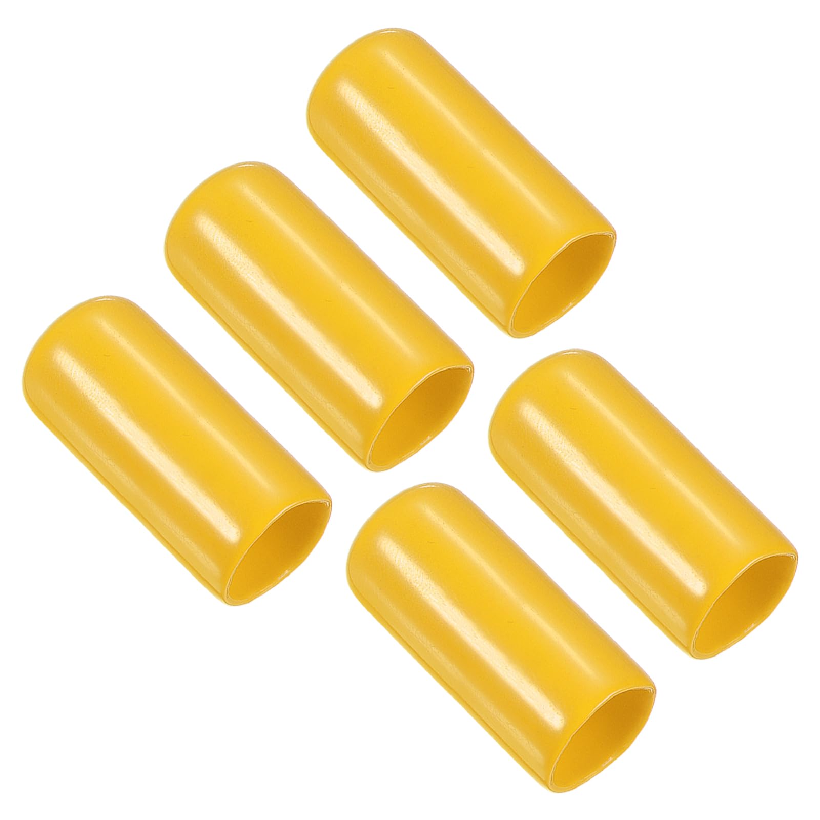 PATIKIL 13mm Pool Tip Cover, 5Pcs Billiard Cue Tip Protector Rubber Pool Cue Tips Head Cover Snooker Accessory for Billiard Club, Yellow