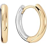 Amazon Essentials Plated Two-Tone Hoop Earrings