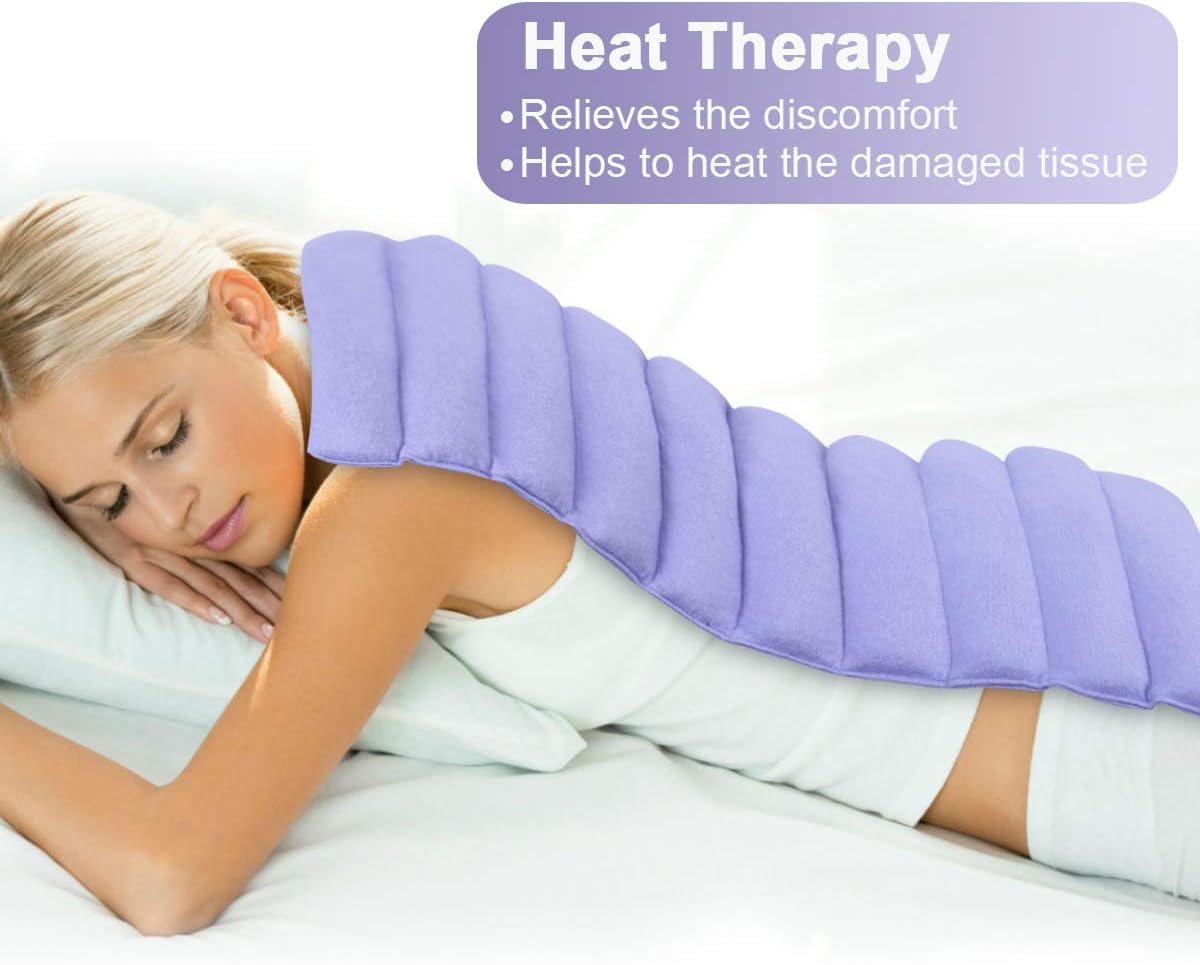 REVIX Extra Large Microwavable Heating Pad for Back Pain Microwave Heat Wrap for Stomach Cramps, Shoulder and Neck Moist Hot or Cold Therapy: Health & Personal Care