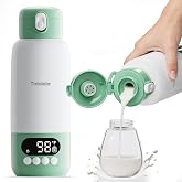 Tidolela Portable Bottle Warmer, Fast Heating for Breastmilk &amp; Formula | 17oz, Dual Heating Modes for Milk &amp; Water，6 Temperature Settings + Keep Warm, Baby Travel Essentials, Green