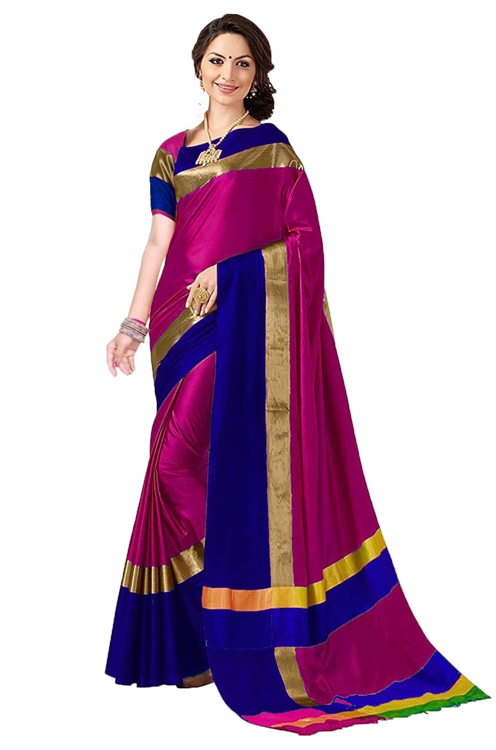 anni designer cotton saree with blouse piece (pack of 2)