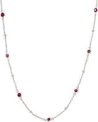 Effy Jewelry Ruby Necklace with Diamonds in 14K Rose Gold, 1.58 TWCXP0AI37DR6