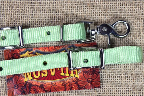 HILASON 5/8in x 8ft MINT NYLON HORSE SPILT CONTEST REIN TACK NICKEL PLATED HARDWARE - Thumbnail 5