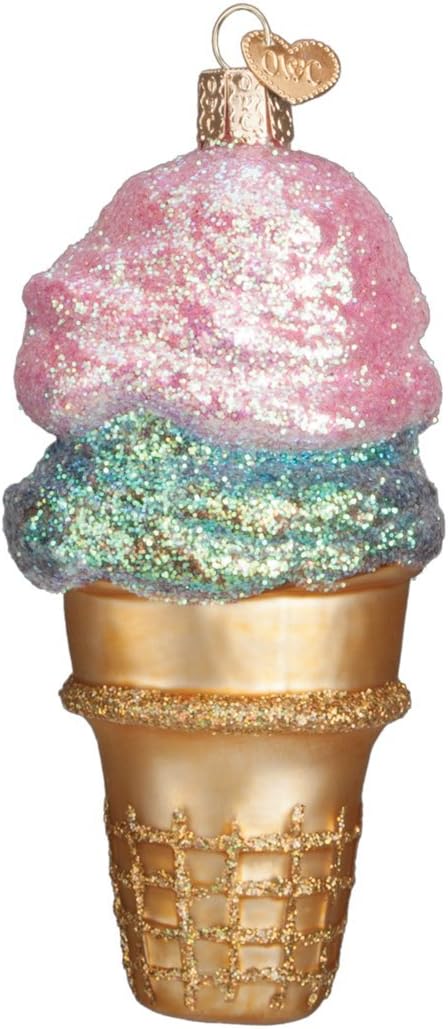 Ornaments - Old World Christmas 32194 Ornaments: Ice Cream Lover Gifts Glass Blown Ornaments for Christmas Tree, Double Dip