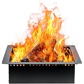 Grovellis 36 inch Outdoor Fire Pit Liner, Square Heavy Duty Fire Pits | Rim Insert Firepit for Outside, DIY Campfire Fireplace ,Open Bottom Design Wood Burning Firepit for Camping, Bonfires