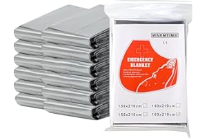 12 Pack Portable Emergency Space Blankets Mylar Thermal Survival Blankets Foil Camping Emergency Heat Reflective Blanket for 