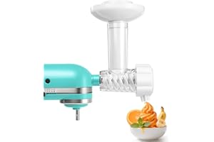 KITOART Frozen Fruit Ice Cream Attachment for Kitchenaid Stand Mixer, Dairy-Free Sorbet Gelato Maker, Dessert and Soft Serve Frozen Yogurt - Healthy Dessert Fruit Soft Serve Maker