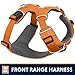 Ruffwear, Front Range Dog Harness, Reflective Soft Padded Everyday Harness with Dual Leash Clips, Adjustable and Lightweight Fit for Training or Walking for All Dogs, Orange Poppy, X-Small
