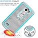 Tekcoo LG Leon Case, LG Tribute 2 Case, (TM) [Tmajor Series] [Turquoise/Grey] Shock Absorbing Plastic Soft Bumper Impact Defender Slim Hard Case Cover for LG Leon, Tribute 2, Power, Risio, Destiny