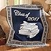 Class Of 2017 Navy Graduation Tapestry Throw Blanket Gift, Blue