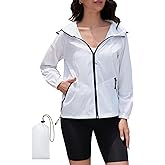 CRIPOM Packable Rain Jacket Women Waterproof Lightweight Jacket With Hood Womens Windbreaker Jacket S-XXL