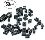 Youmile 50PK DIP IC Sockets 8 Pin 2.54MM Solder Type Adapter Through Hole view 3
