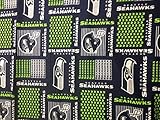 NFL Seattle Seahawks Cotton Fabric, College Navy & Action Green - Sold By the Yard