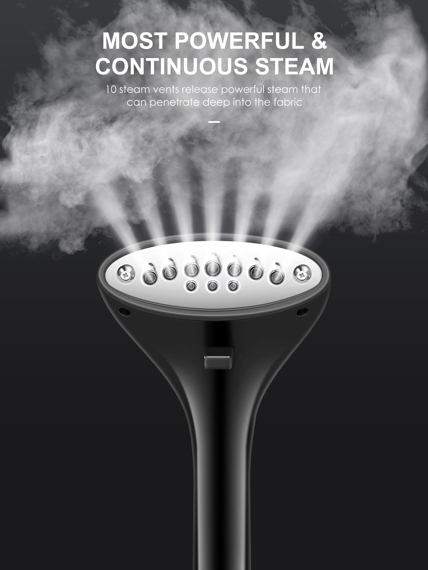 Professional Steamer for Clothes, Reemix Standing Steamer with Garment Hanger, Heats in 30 Seconds, Large Detachable Water Tank for 1 Hour Continuous Steaming, Includes Fabric Brush, Easy-roll Wheels