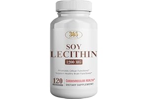 HEALTH LFE Lecithin 1200mg, High Potency, 120 Softgels, Natural Combination of Essential Fatty Acids to Support Brain & Nerve Function- Lecithin Food Grade, 1200mg per Serving, Dietary Supplement