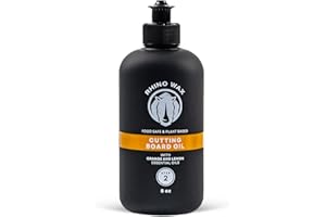 Rhino Wax Coconut Cutting Board Oil 8oz - Premium Natural Oil Blend (NO Mineral Oil) - Food Grade Oils for Cutting-Boards - Protect Wood Surfaces from Cracking or Warping - Made in The USA