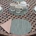 Green/Tan Wipeable Chargers-Center Round Placemats