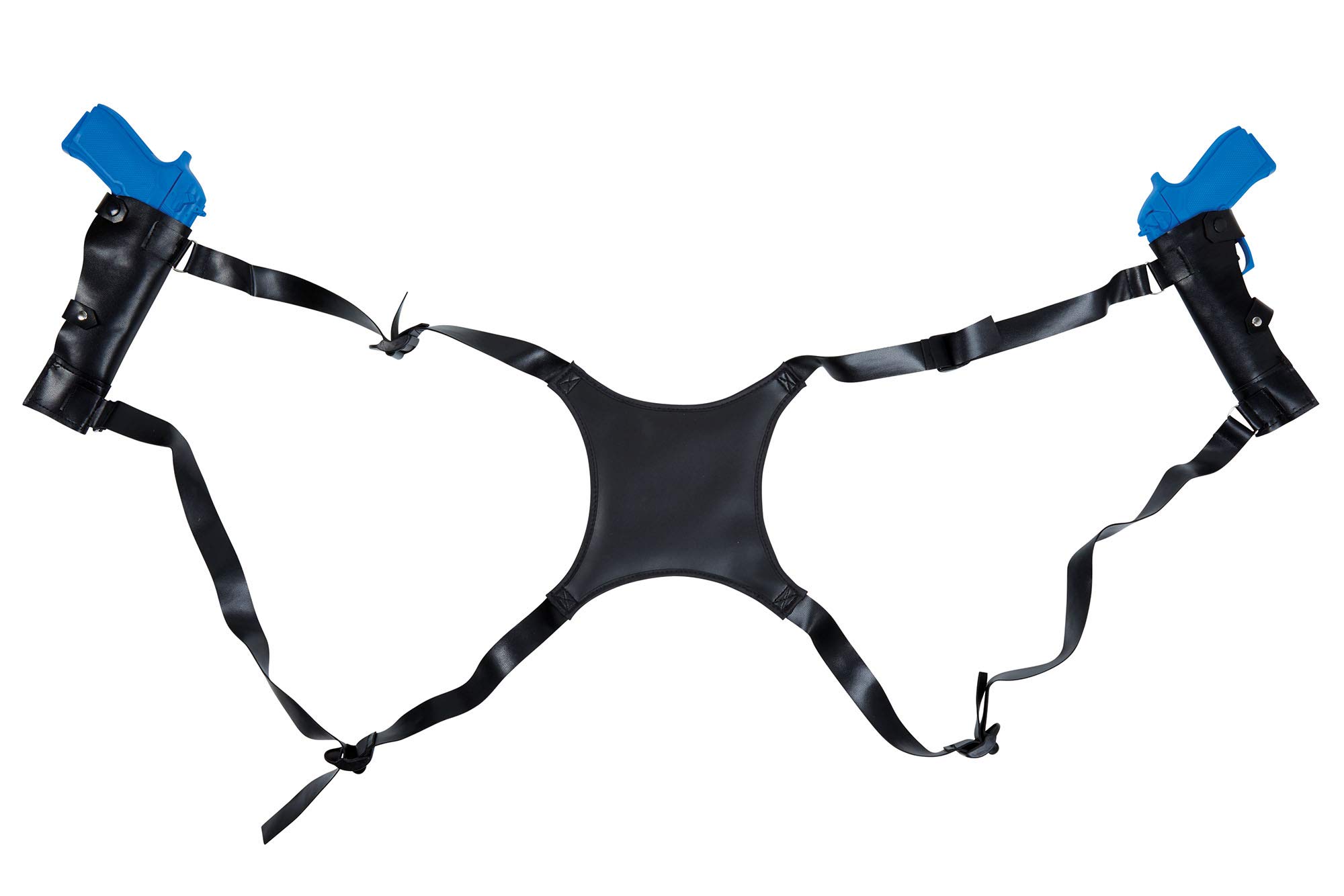 Bristol Novelty BA3207 Holster Double W/Belt + 2 Guns, Men, Women, Black, one size Halloween