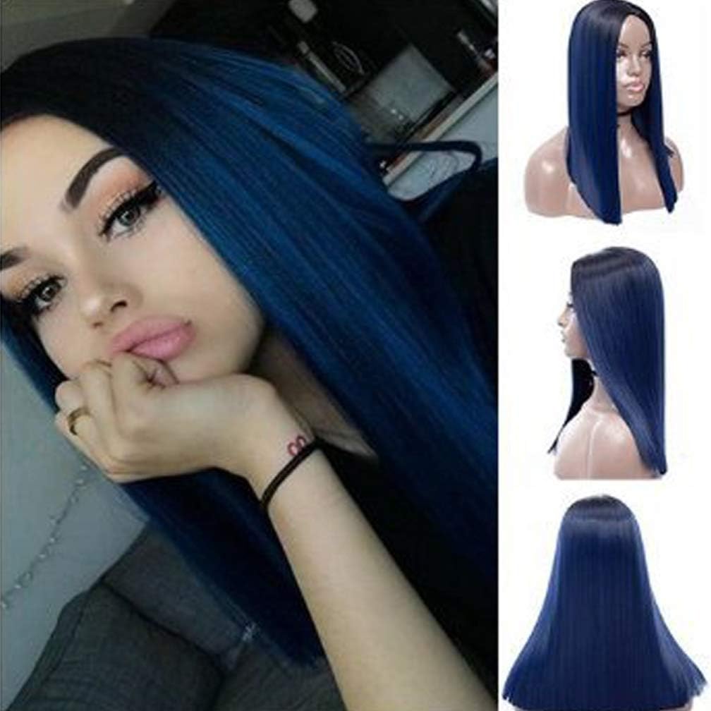 Blue wig with black roots Clearance