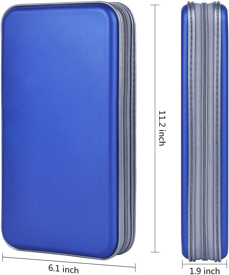 alavisxf xx CD Holder, 72 Capacity CD/DVD Case Holder Portable Wallet Storage Organizer Hard Plastic Protective Storage Holder for Car Travel(72 Capacity, Blue 72): Electronics