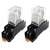 Bonsicoky 2 Pcs DC 24V Coil 8 Pin 10A DPDT