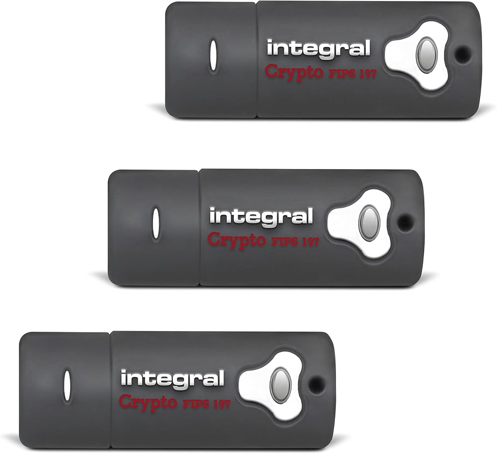 Integral 8GB Crypto-197 256-Bit USB Secure Flash Drive 3-Pack