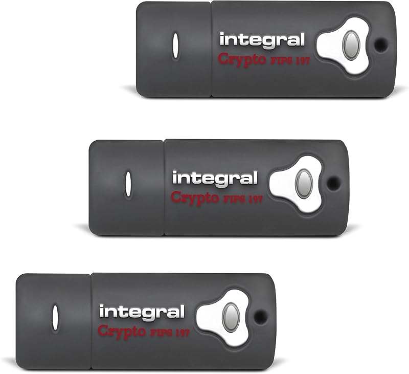 Integral 8GB Crypto-197 256-Bit USB Secure Flash Drive 3-Pack