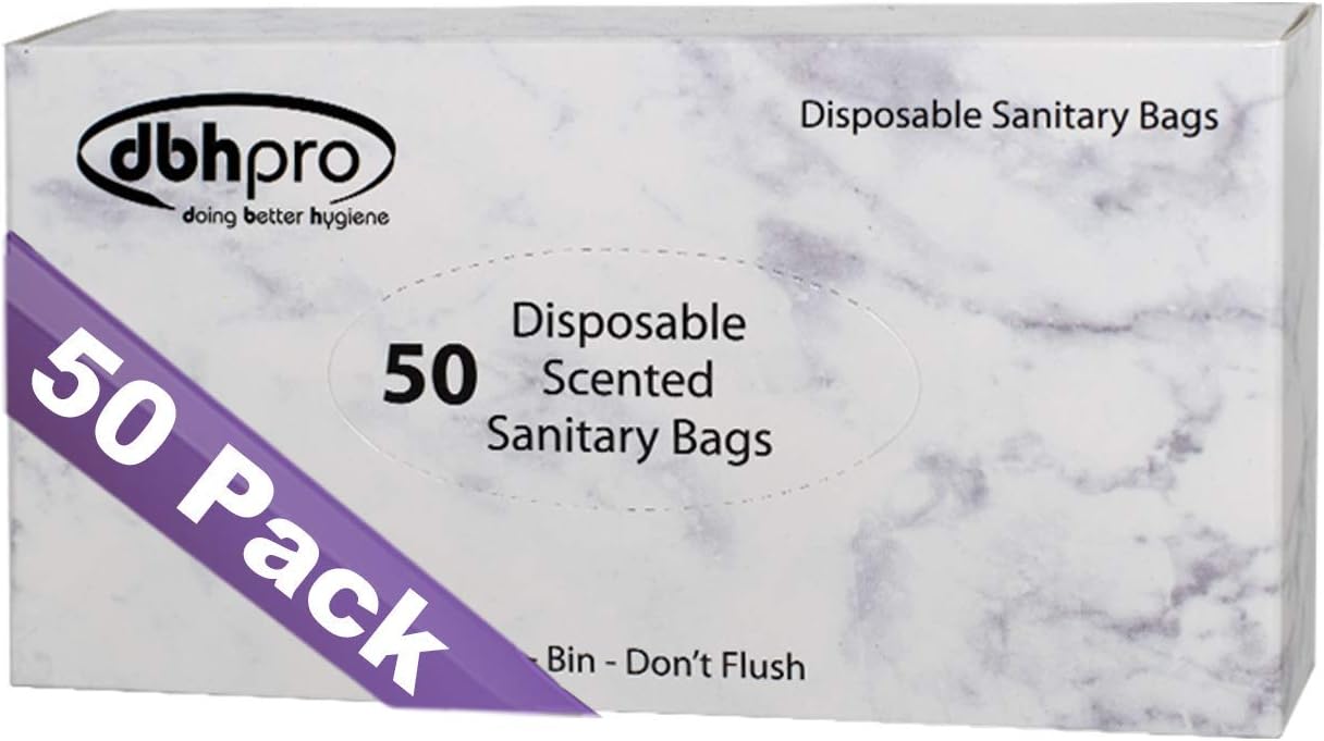 Sanitary Napkin Disposal Bags - Feminine Hygiene Sanitary Bags, 50 Scented Plastic Degradable Disposal Bags for Maxi Pads Tampons Feminine Products: Health & Personal Care