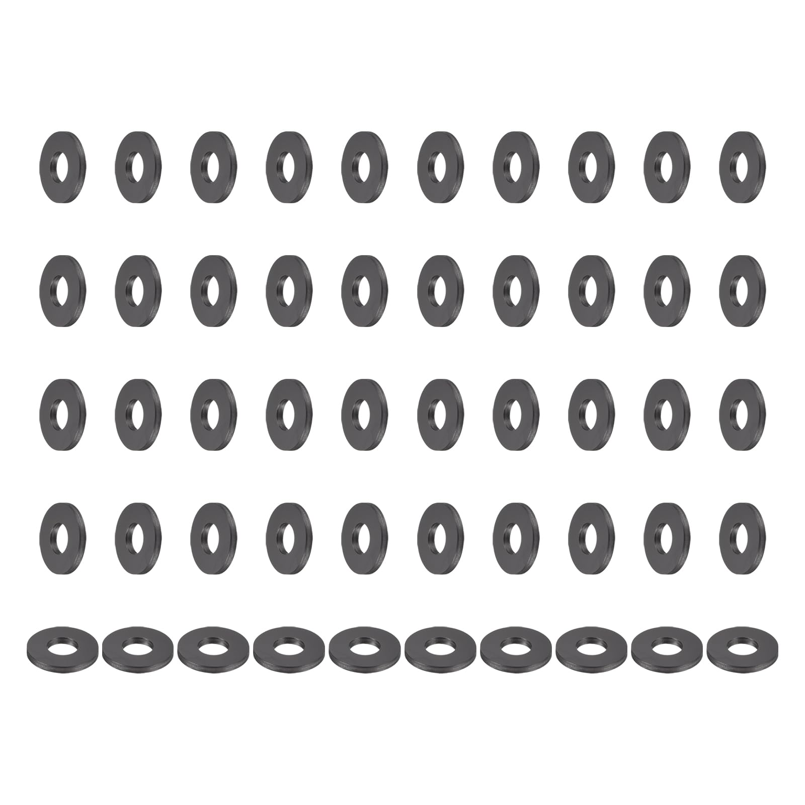 PATIKIL Nylon Flat Washers, 50 Pieces 0.31" ID 0.75" OD 0.08" Thickness Plastic Seal Gaskets Ring Flat Spacer for Sealing Plumbing Faucet Hose, Black โ image 1