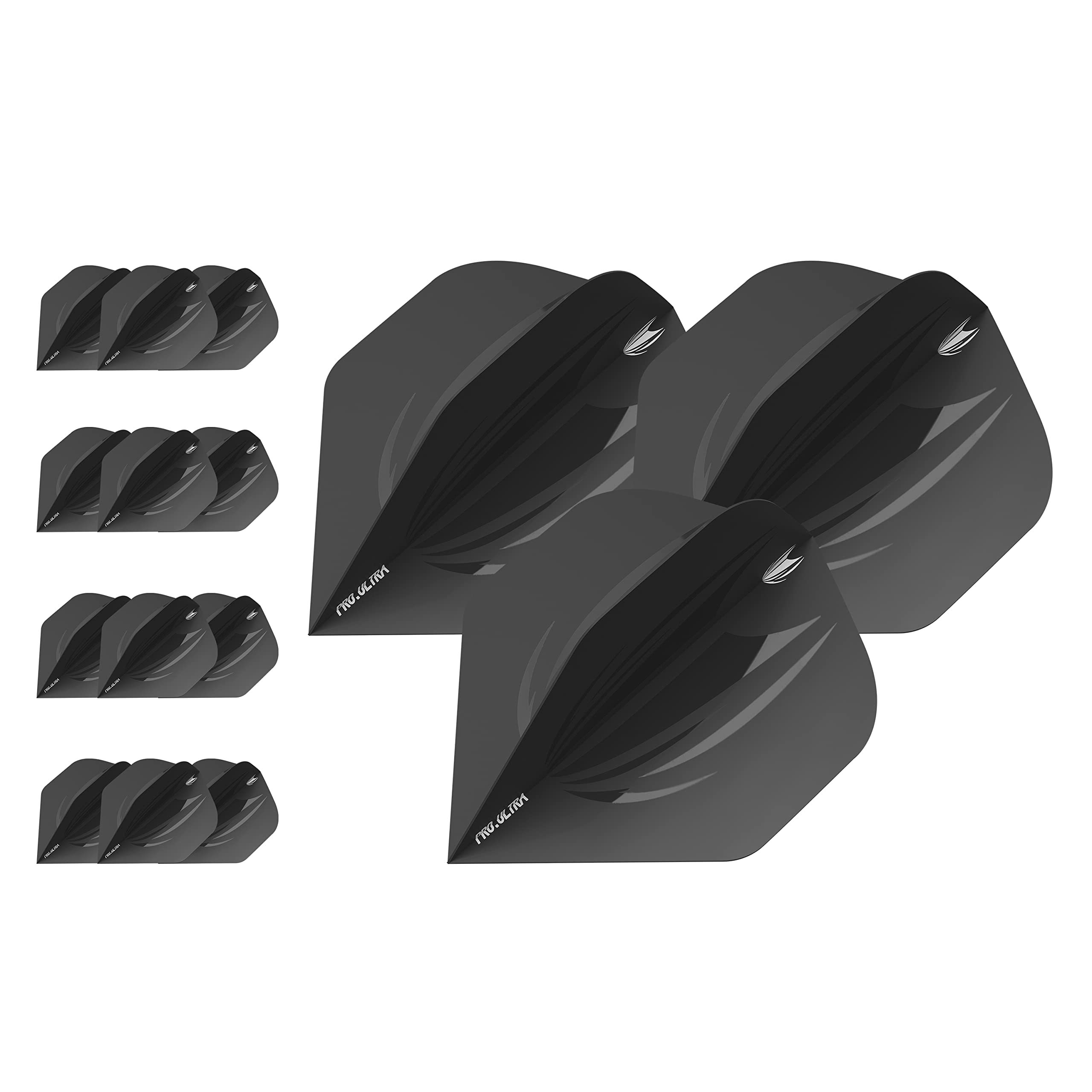 Target Darts 5 x Sets of ID Pro. Ultra Black No.2 Dart Flights - 15 in total — image 1