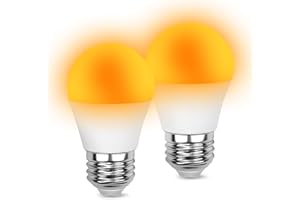 Amber Sleep Light Bulb 1800K, Blue Light Blocking 3W (25-40W Equivalent), E26 Dim Light Bulbs for Healthy Sleep Therapy, Bedr