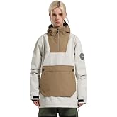 GSOU SNOW Womens Snowboard Jacket Baggy Ski Snow Jacket Windproof Insulated | 15k Waterproof,10k Breathable,Warm,Powder Skirt,Underarm Zipper Vent,Multi Zipper Large Pockets,for Skiing Snowboarding