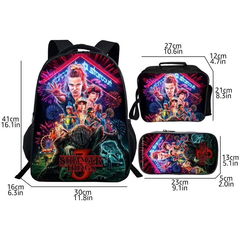 Valigeria Astuccio Scatola Da Pranzo Stranger Things 3D Set Borsa Da Scuola  Borsa Da Scuola adolescenti studenti Stranger Things Zaino,Ragazzi Zainetto  Ragazze Borsa urban-earth.co.uk