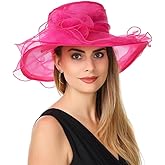 SAFERIN Women's Organza Church Fascinator Bridal Tea Party Wedding Hat