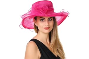 SAFERIN Women's Organza Church Fascinator Bridal Tea Party Wedding Hat