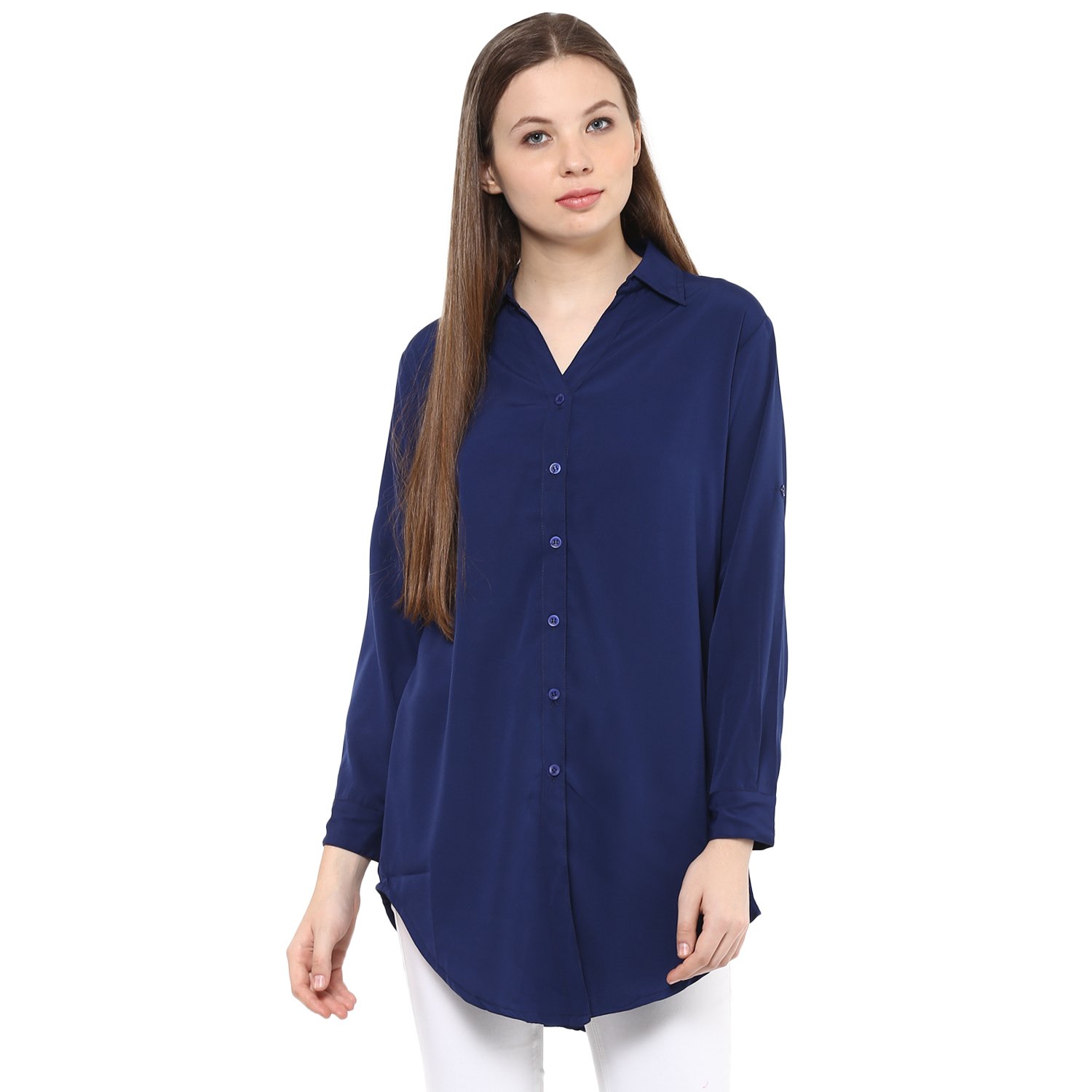 mayra women's crepe long shirt